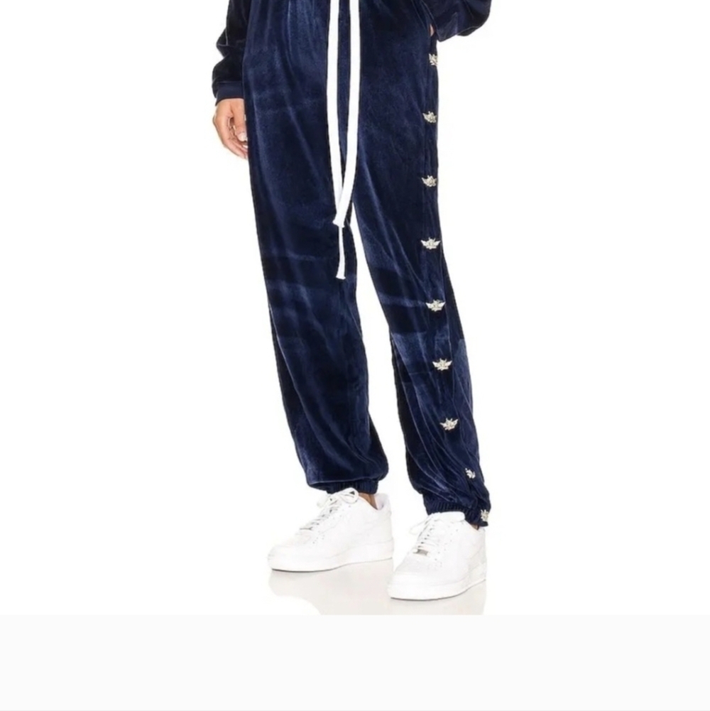 Boys Lie XL Navy Oh Snap Velour Sweatpants - Piece of Reign - Hand-dyed - Angel